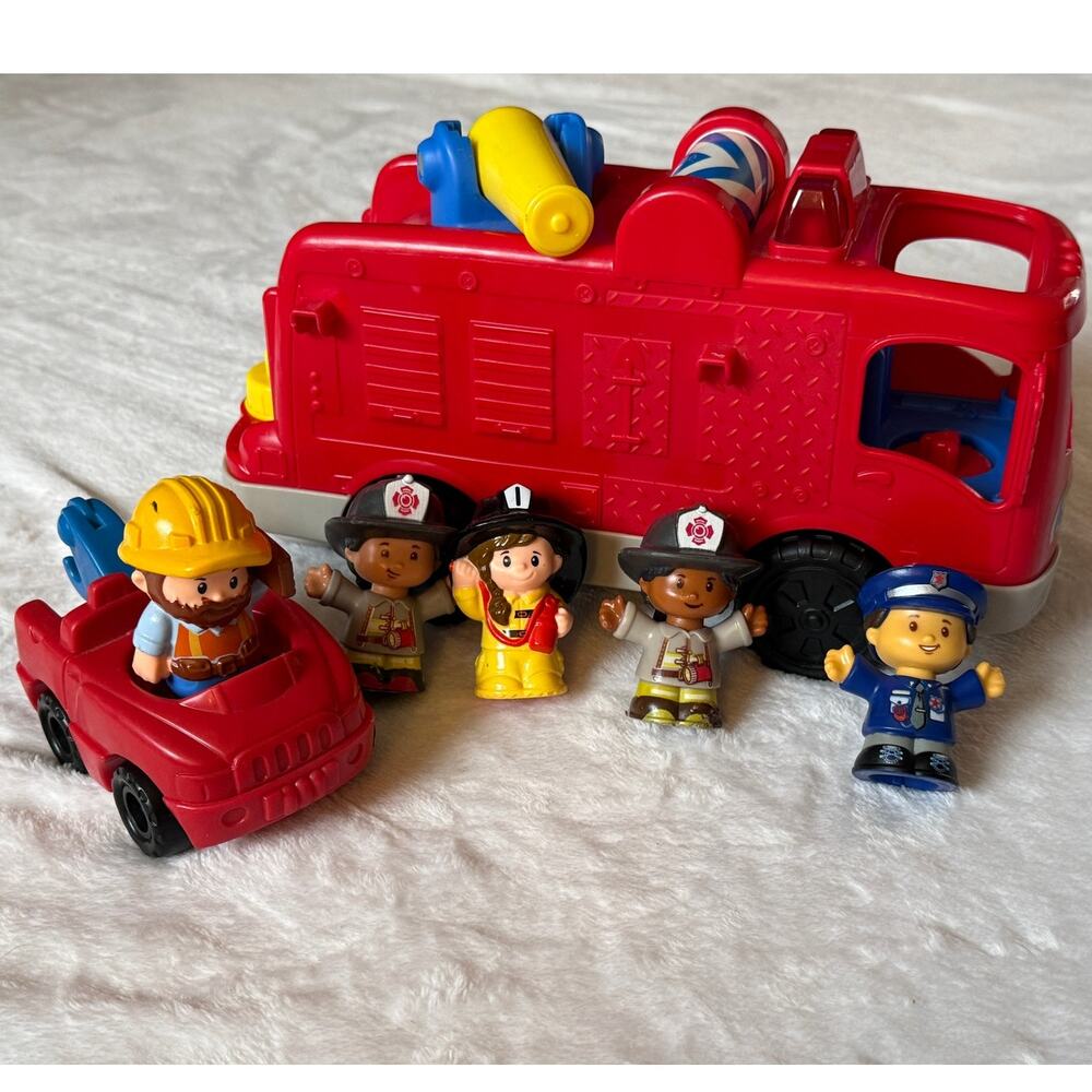FP Little People Fire Truck & Tow Truck Vehicle Toy Bundle
